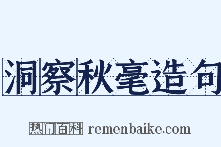 洞察秋毫造句是什么意思的图片